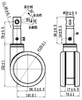 Roulette à verrouillage central 5 pouces 6 pouces T125C-ZX-062-D28X96-3D30